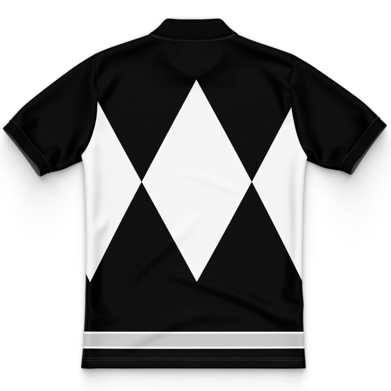 Black Ranger Mighty Morphin Power Rangers Polo Shirt - Image 2