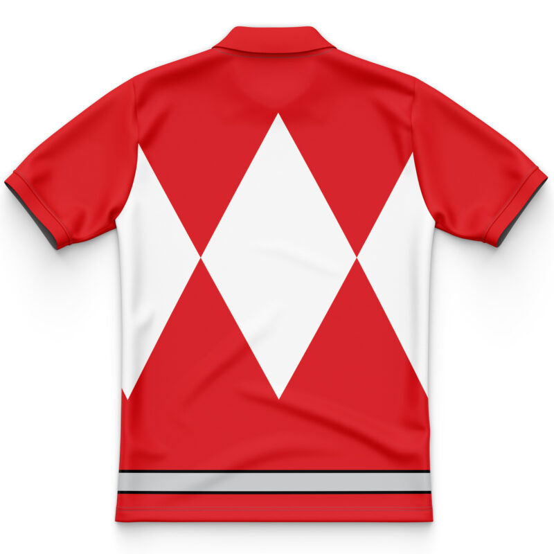 Red Ranger Mighty Morphin Power Rangers Polo Shirt - Image 2
