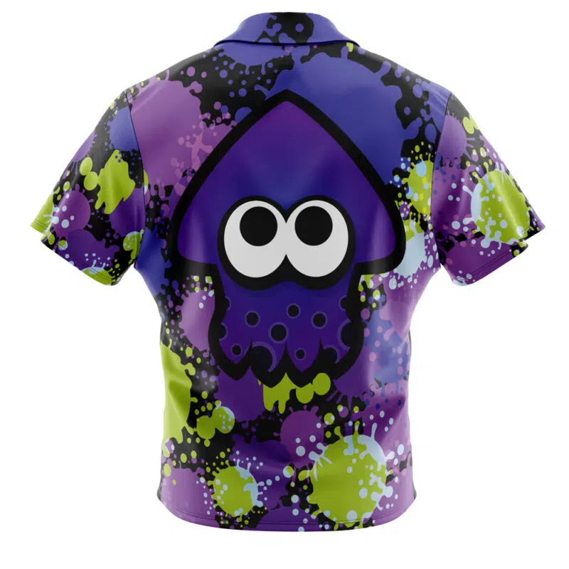 Purple Squid Aloha Splatoon Button Up Hawaiian Shirt - Image 2