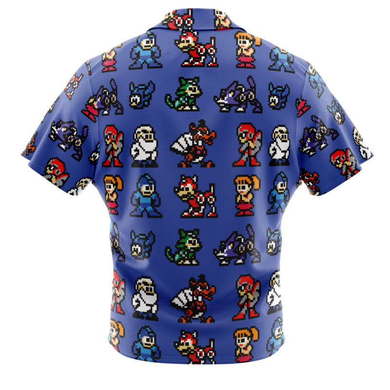 Team Mega Man Button Up Hawaiian Shirt - Image 2