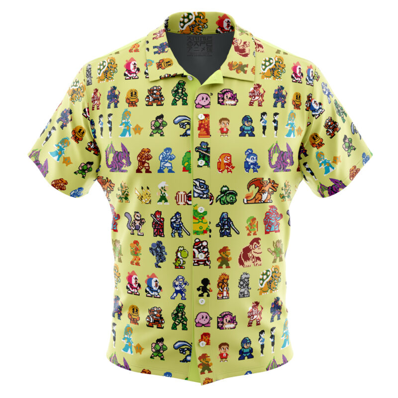 Ultimate Roster Super Smash Bros Button Up Hawaiian Shirt - Anime Ape