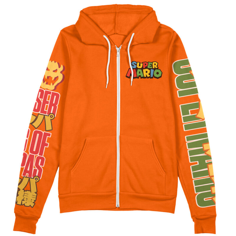 Bowser Mario Bros Streetwear Zip Hoodie Jacket - Image 2