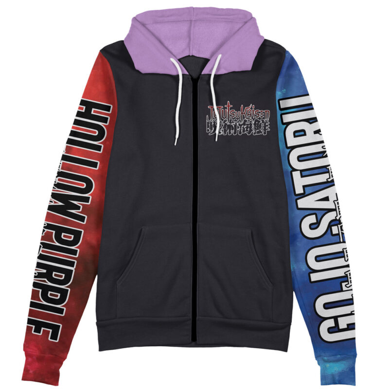 Satoru Gojo Hollow Purple Jujutsu Kaisen Streetwear Zip Hoodie Jacket - Image 2