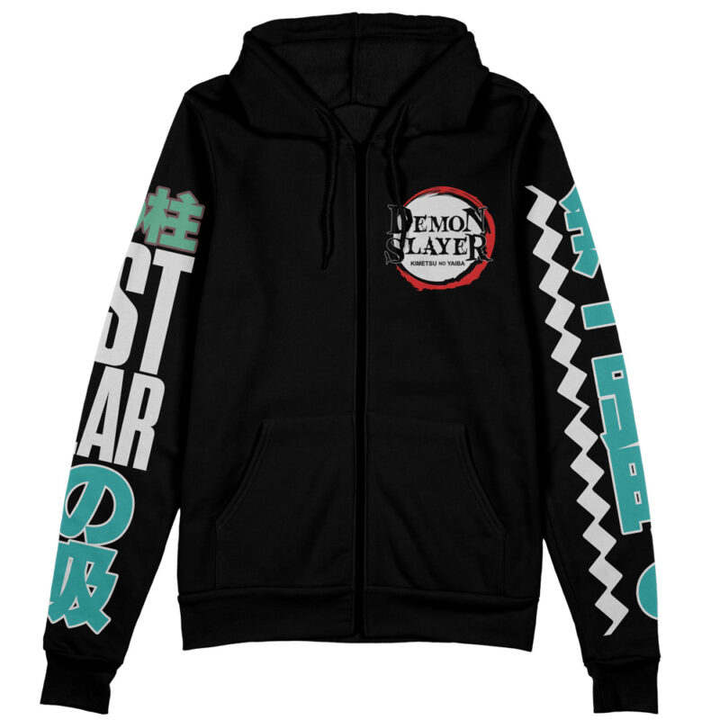 Muichiro Tokito V2 Demon Slayer Streetwear Zip Hoodie Jacket - Image 2