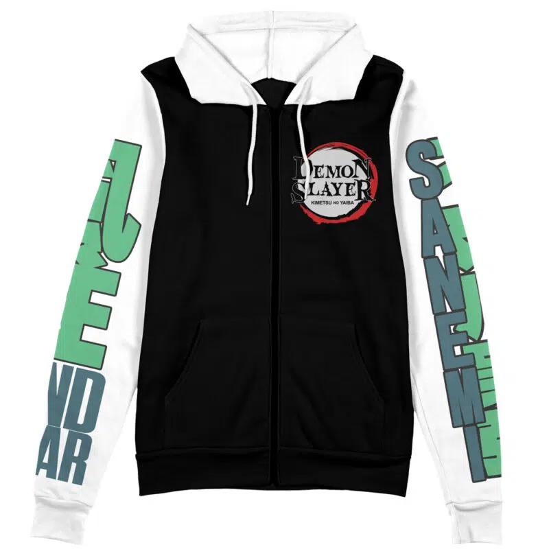 Sanemi Shinazugawa V2 Demon Slayer Streetwear Zip Hoodie Jacket - Image 2