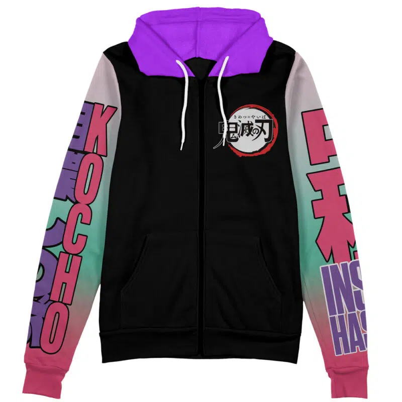 Shinobu Kocho V3 Demon Slayer Streetwear Zip Hoodie Jacket - Image 2