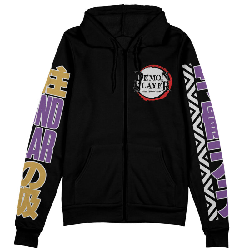 Uzui Tengen V2 Demon Slayer Streetwear Zip Hoodie Jacket - Image 2