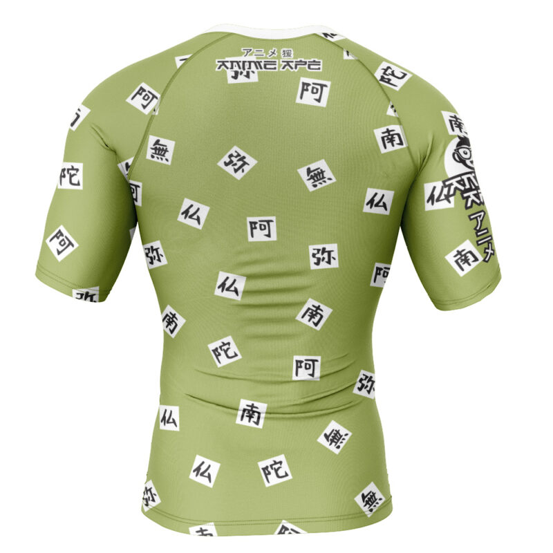 Gyomei Himejima Demon Slayer Short Sleeve Rash Guard Compression Shirt - Image 2