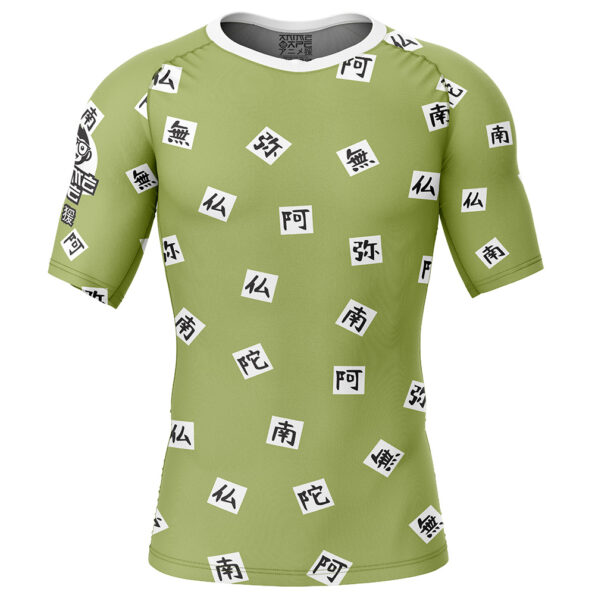 Gyomei Himejima Demon Slayer Short Sleeve Rash Guard Compression Shirt