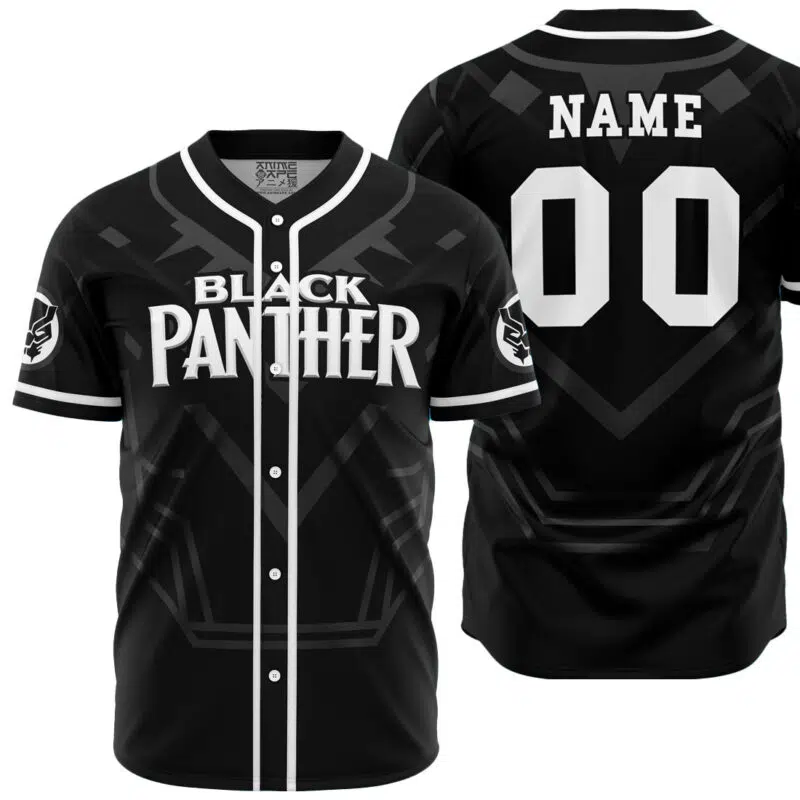 Personalized Black Panther Marvel Baseball Jersey