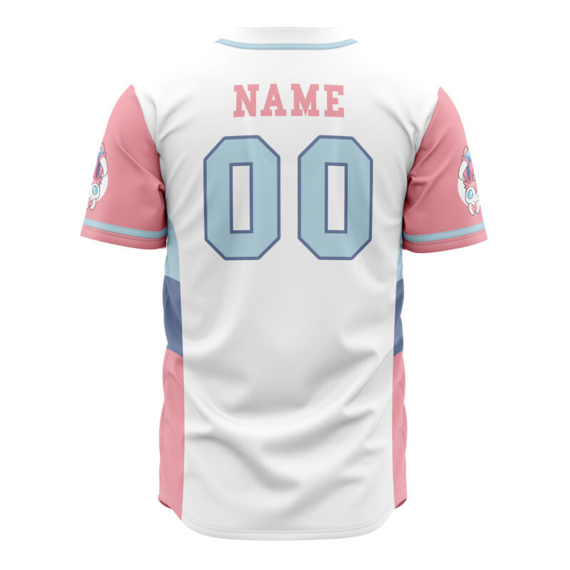 Personalized Sylveon Eeveelution Pokemon Baseball Jersey - Image 3