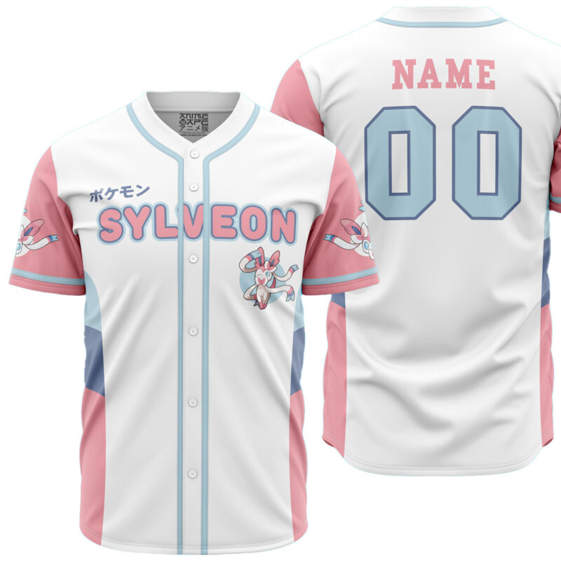 Personalized Sylveon Eeveelution Pokemon Baseball Jersey