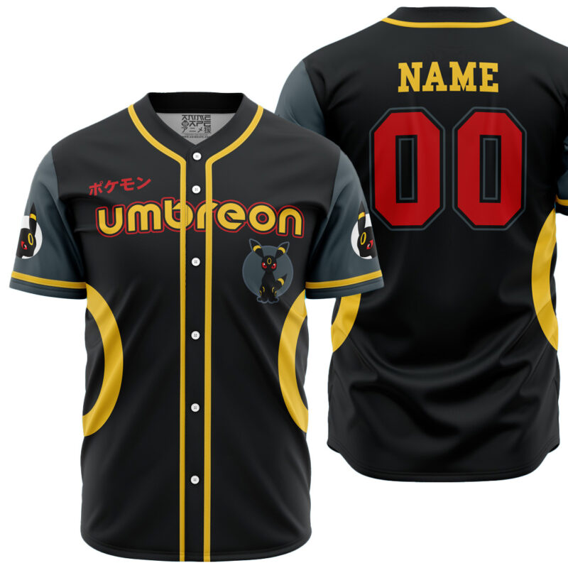 Personalized Umbreon Eeveelution Pokemon Baseball Jersey