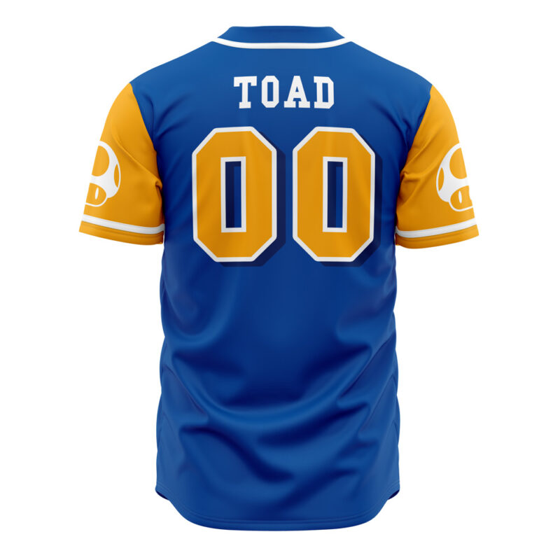 Toad Mushroom Kingdom Mario Bros Baseball Jersey - Image 3
