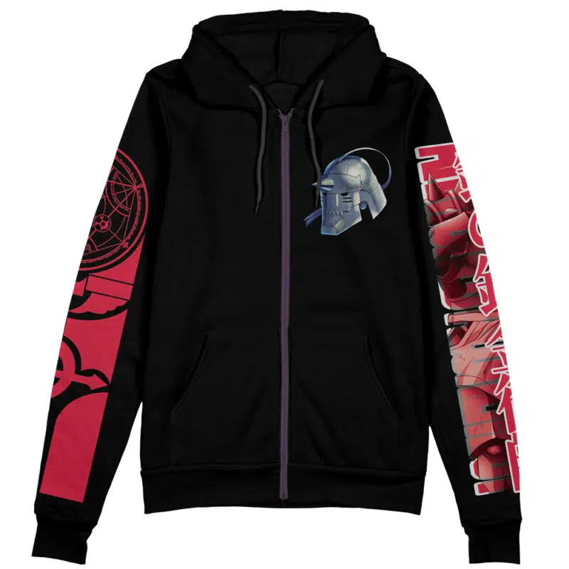 Alphonse Elric Fullmetal Alchemist Streetwear Zip Hoodie Jacket - Image 2