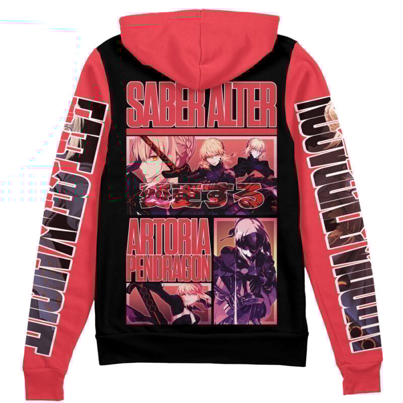 Saber Alter Fate Stay Night Heaven's Feel Streetwear Zip Hoodie Jacket
