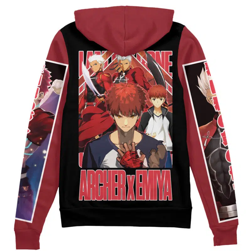 Archer x Emiya Fate Stay Night Unlimited Blade Works Streetwear Zip Hoodie Jacket
