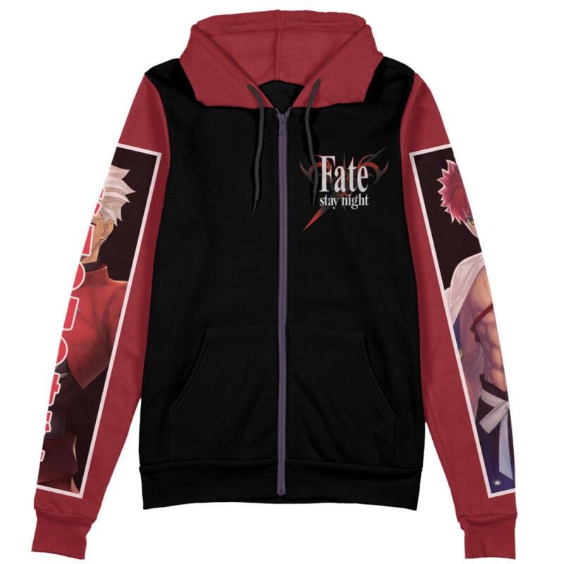 Archer x Emiya Fate Stay Night Unlimited Blade Works Streetwear Zip Hoodie Jacket - Image 2