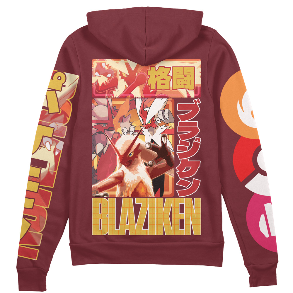 Blaziken Pokemon Streetwear Zip Hoodie Jacket - Anime Ape