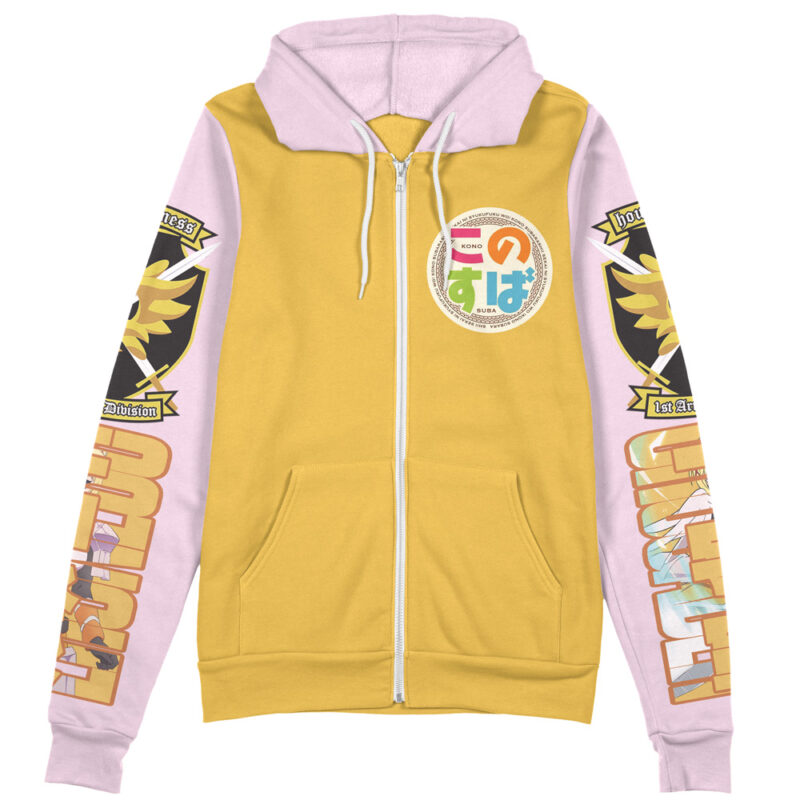 Darkness Konosuba Streetwear Zip Hoodie Jacket - Image 2