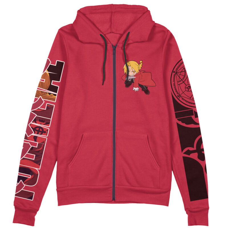 Edward Elric Fullmetal Alchemist Streetwear Zip Hoodie Jacket - Image 2