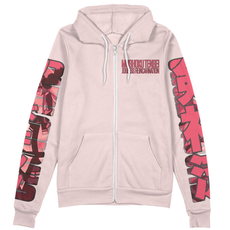 Eris Boreas Greyrat Mushoku Tensei Streetwear Zip Hoodie Jacket - Image 2