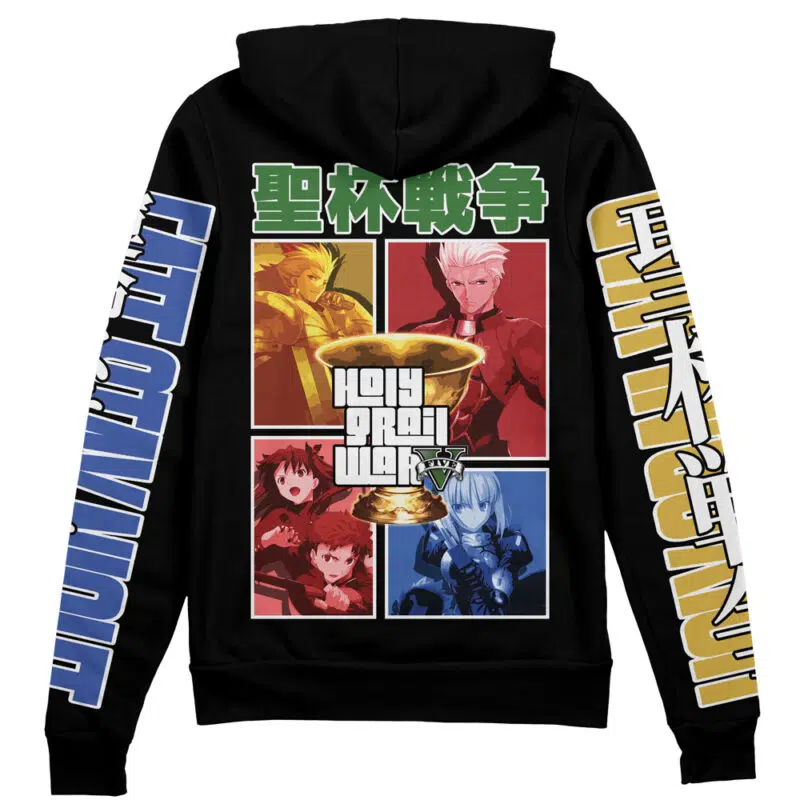 Holy Grail War Fate Stay Night Unlimited Blade Works Streetwear Zip Hoodie Jacket