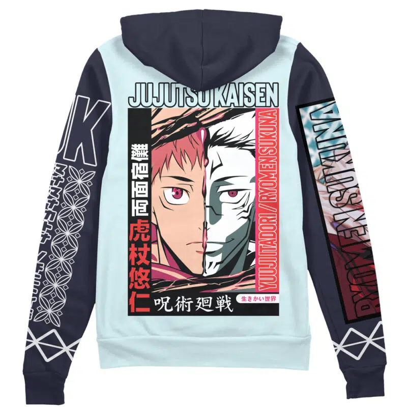 Itadori x Sukuna Jujutsu Kaisen Streetwear Zip Hoodie Jacket