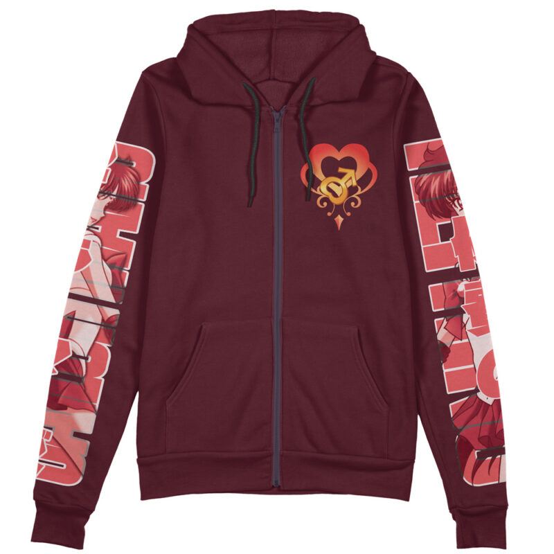 Sailor Mars Sailor Moon Streetwear Zip Hoodie Jacket - Image 2