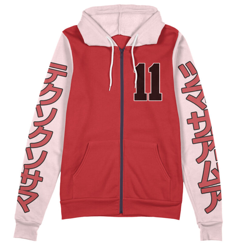 Kaede Rukawa Slam Dunk Streetwear Zip Hoodie Jacket - Image 2
