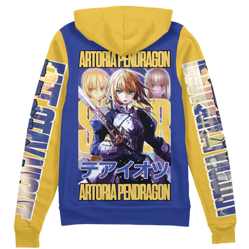Saber Fate Stay Night Unlimited Blade Works Streetwear Zip Hoodie Jacket