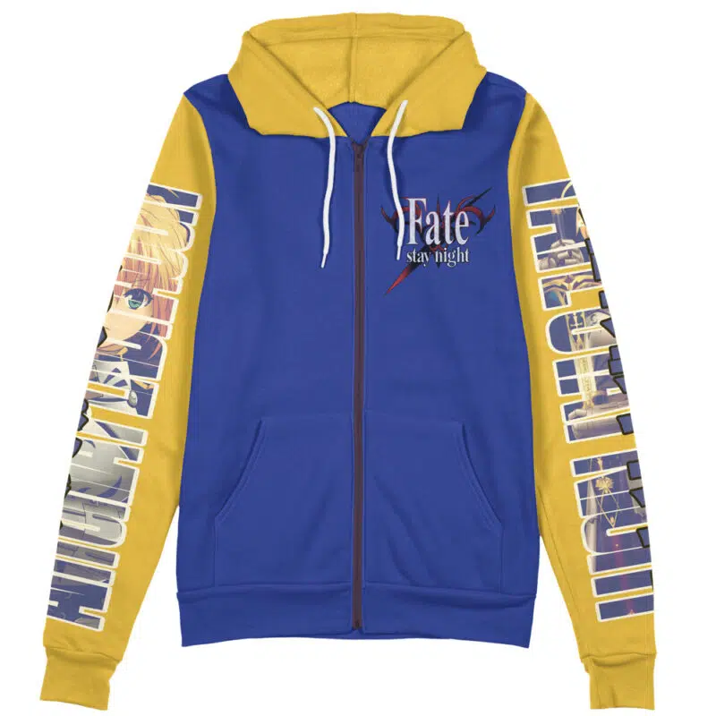 Saber Fate Stay Night Unlimited Blade Works Streetwear Zip Hoodie Jacket - Image 2