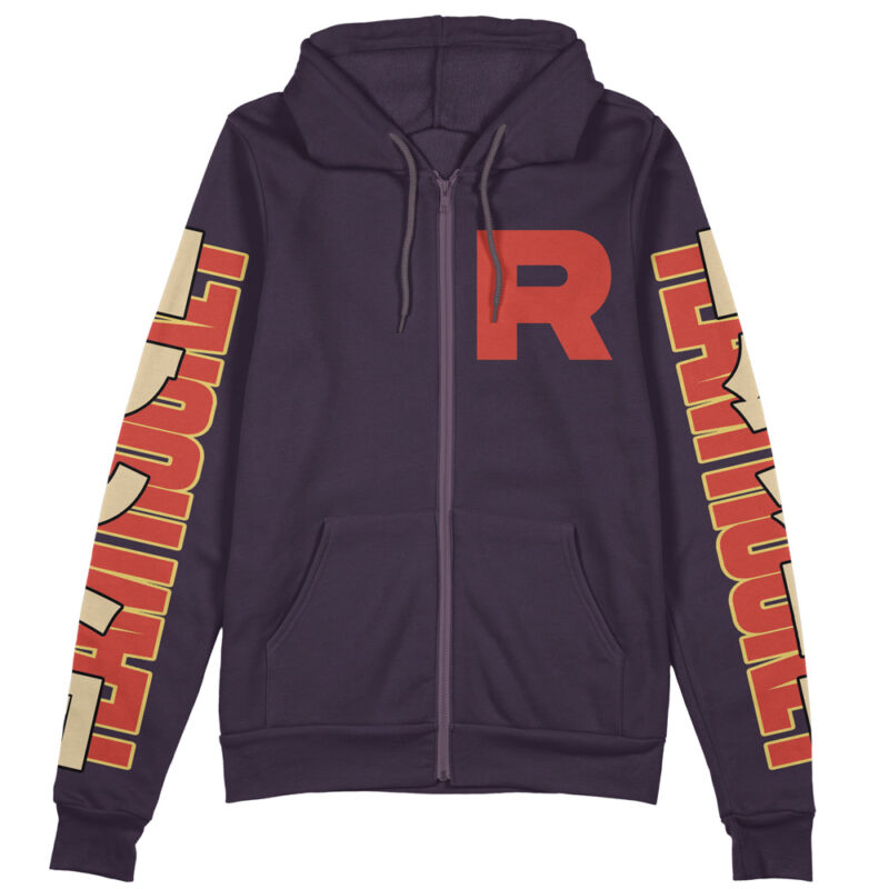 Team Rocket Pokemon Streetwear Zip Hoodie Jacket - Image 2