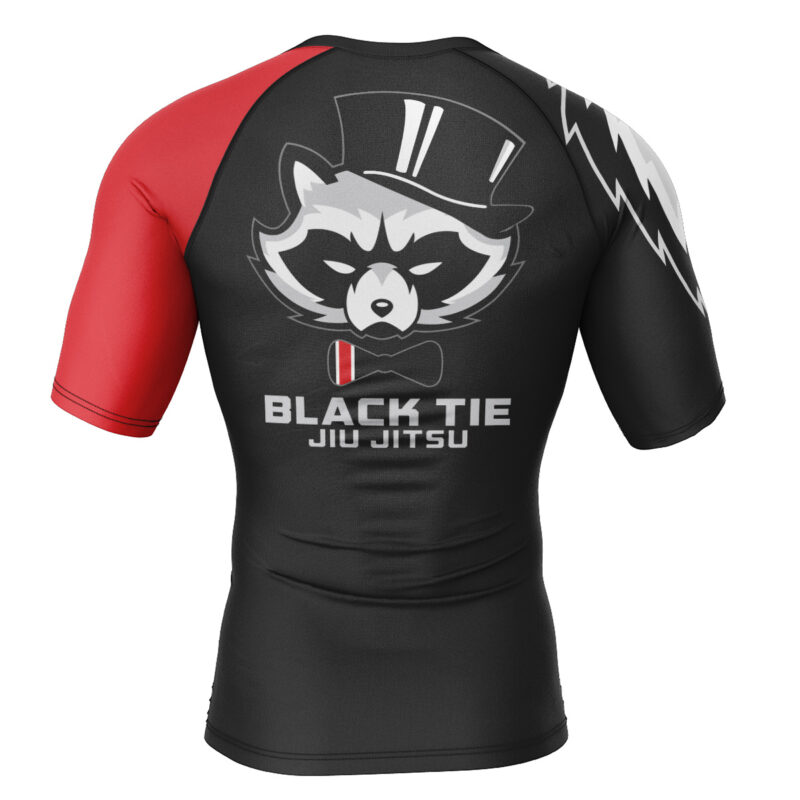 Rabid Raccoon Black Tie Black Belt Short Sleeve Rash Guard - Image 2