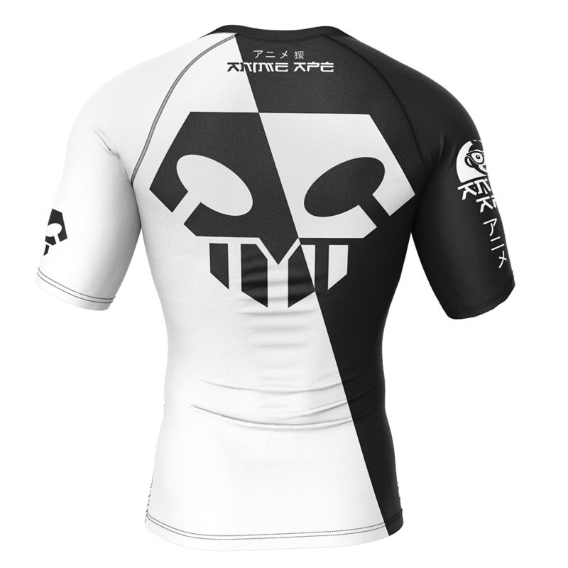 Mask Ichigo Hollow Bleach Short Sleeve Rash Guard Compression Shirt - Image 2