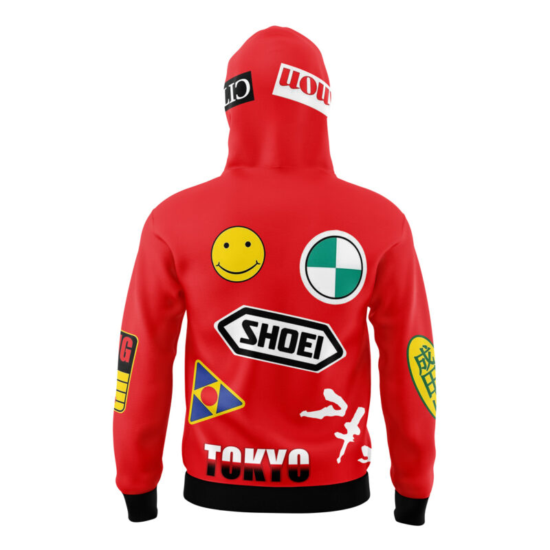 Akira Kaneda Bike Decals Masked Hoodie - Image 2