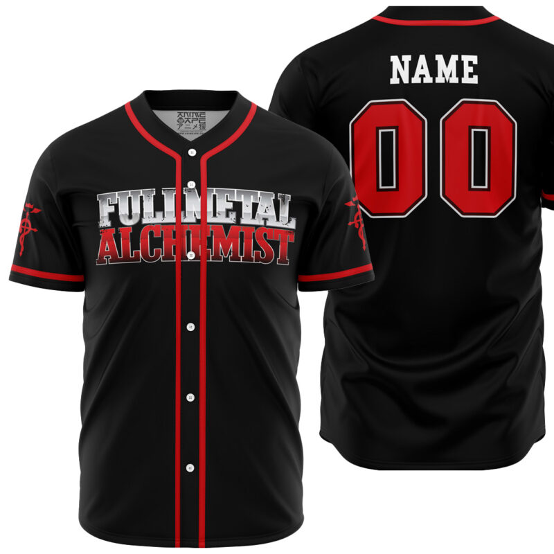 Personalized Elric Full Metal Alchemist Baseball Jersey