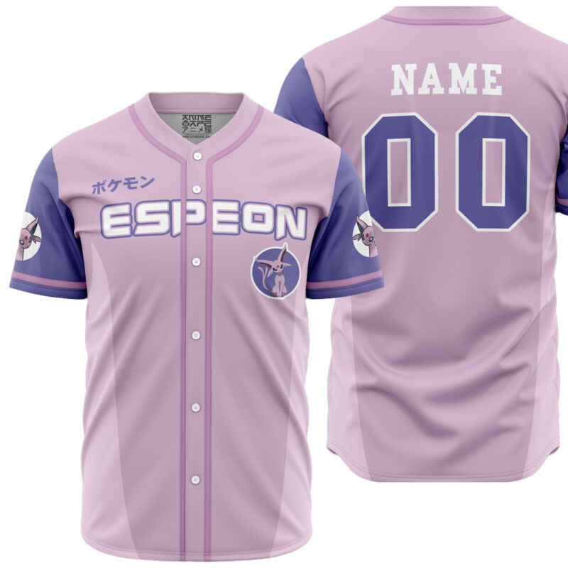 Personalized Espeon Eeveelution Pokemon Baseball Jersey