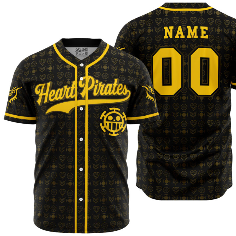 Personalized Heart Pirates Law V1 One Piece Baseball Jersey