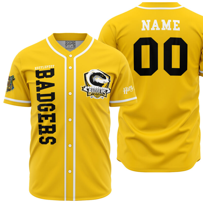 Personalized Hufflepuff Badgers House Harry Potter Baseball Jersey