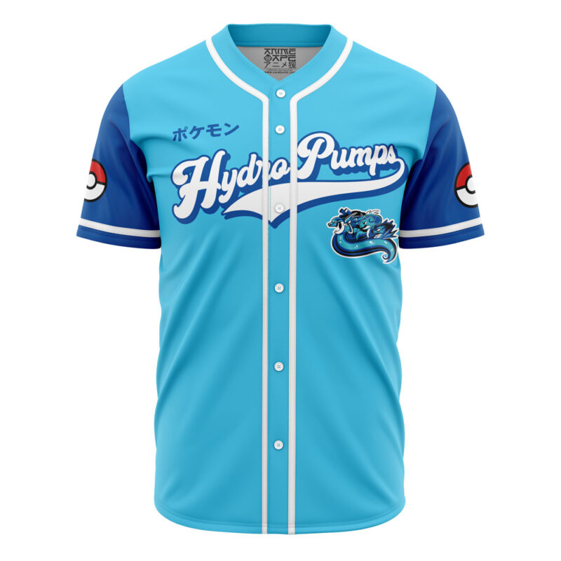 Personalized Hydro Pumps Water Type Pokemon Baseball Jersey - Image 2
