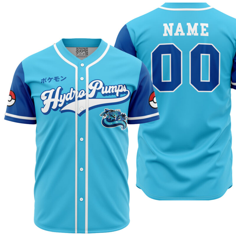 Personalized Hydro Pumps Water Type Pokemon Baseball Jersey