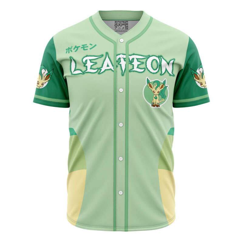 Personalized Leafeon Eeveelution Pokemon Baseball Jersey - Image 2