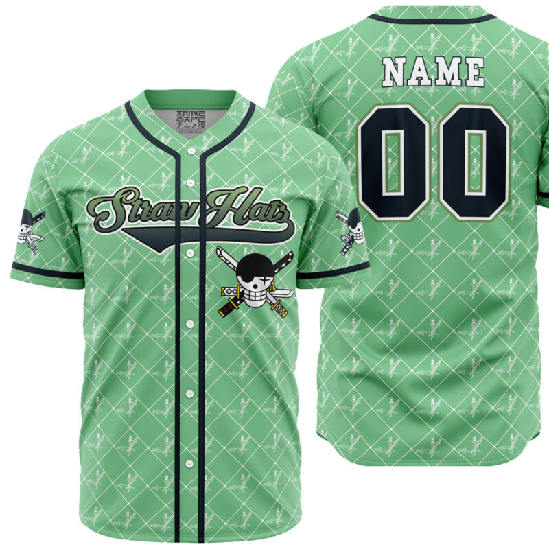 Personalized Straw Hats Zoro One Piece Baseball Jersey