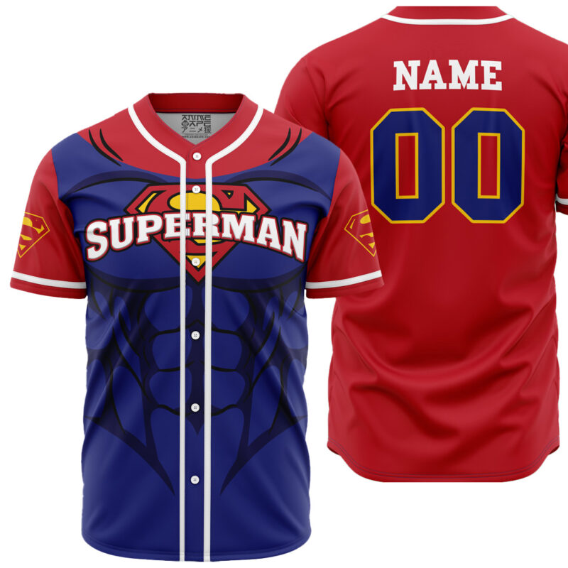 Personalized Superman DC Comics Baseball Jersey