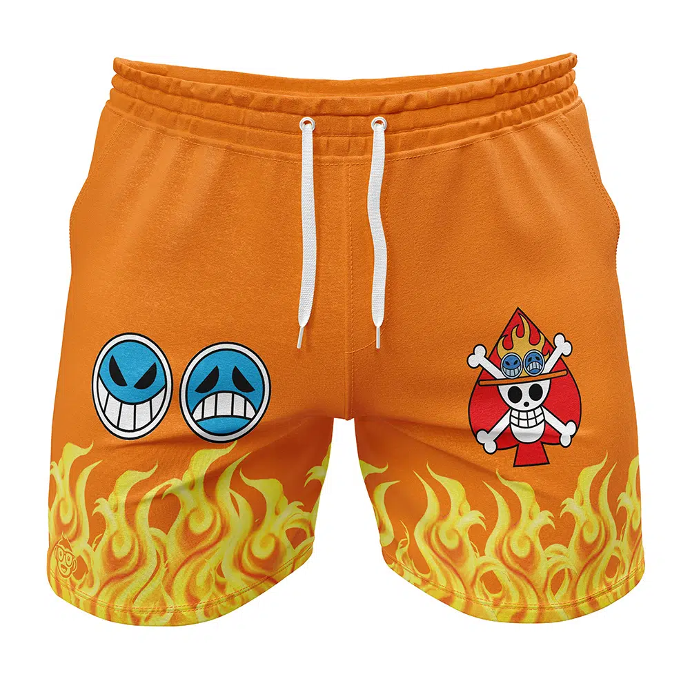 【PORTERNA】Faren Short One Piece Portgas D. Ace One Piece Gym Shorts | Anime Ape