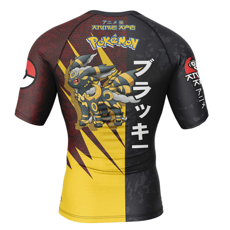 Umbreon Attack Pokemon Short Sleeve Rash Guard Compression Shirt - Image 2