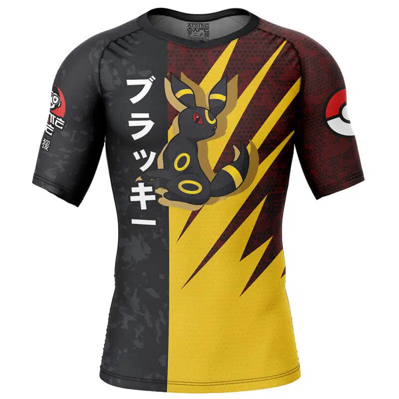 Umbreon Attack Pokemon Short Sleeve Rash Guard Compression Shirt