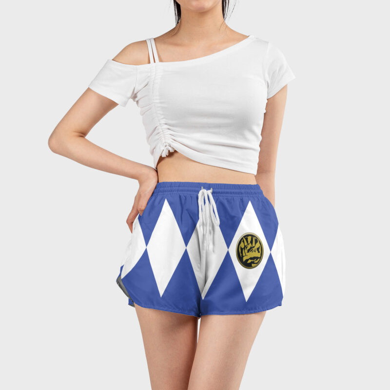 Blue Ranger Mighty Morphin Power Rangers Women's Board Shorts - Image 4