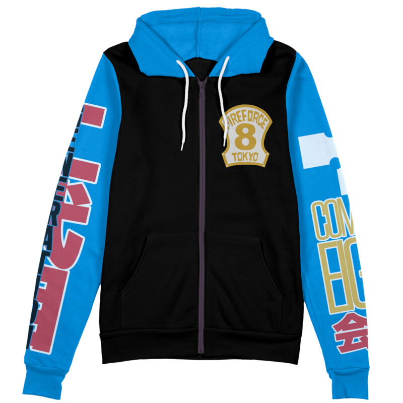 Maki Oze Fire Force Streetwear Zip Hoodie Jacket - Image 2